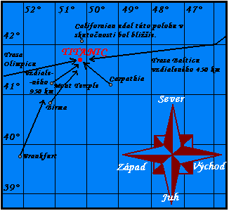 Mapa plávajúcich lodí v okolí Titanicu